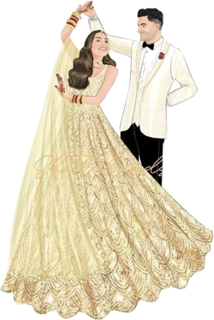 Couple's first dance at the wedding reception — animated invitation scene